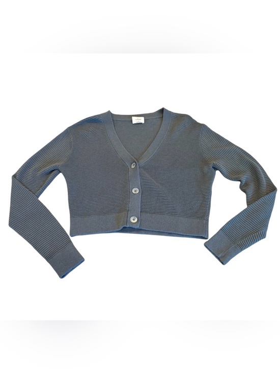 Wilfred Sweaters - Wilfred Aritzia Ribbed Button Front Cropped Cardigan XS Blue Grey slate